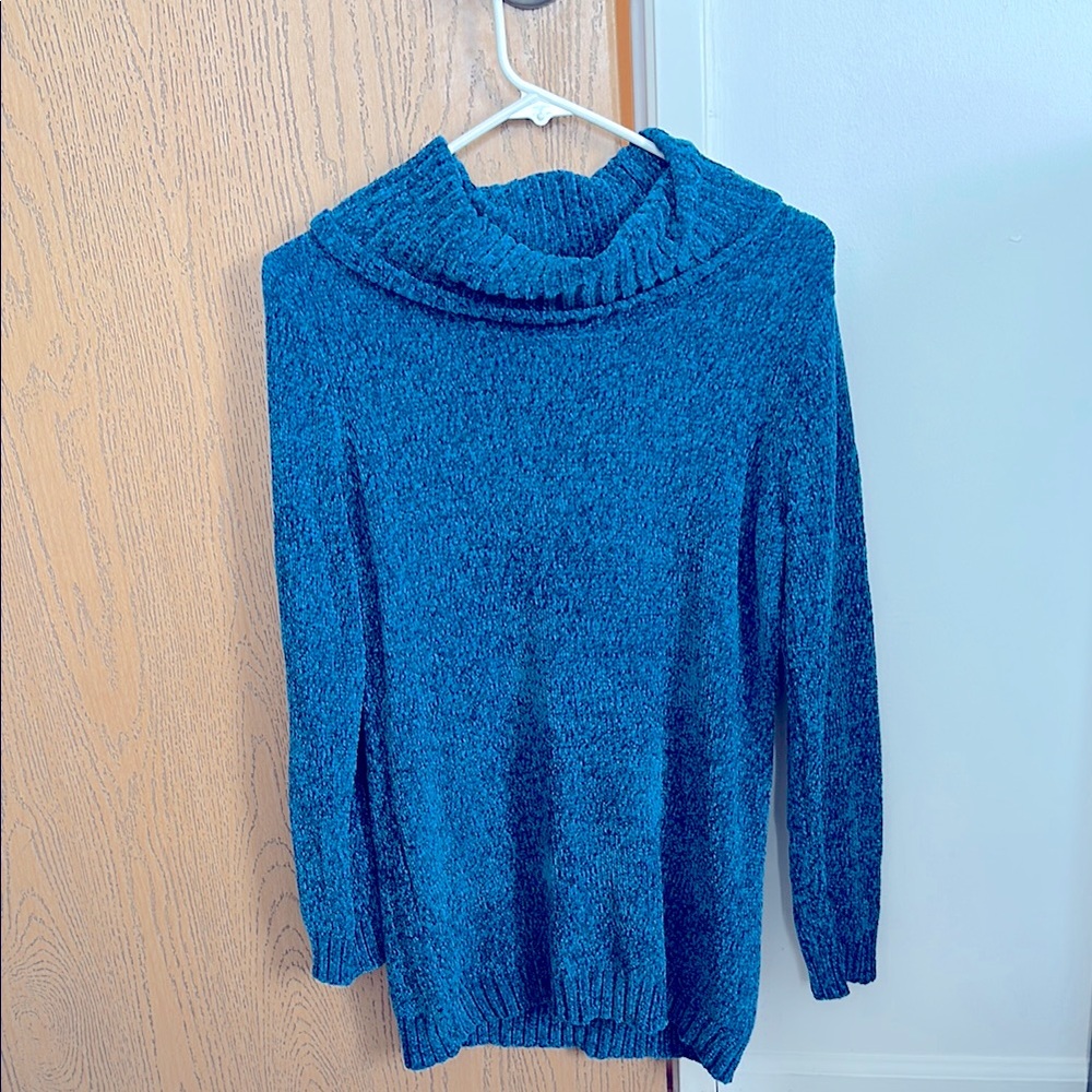💙Karen Scott Blue Cowl Neck Sweater